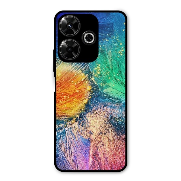 Colorful Leafs Vibrant Metal Back Case for Poco M6 Plus