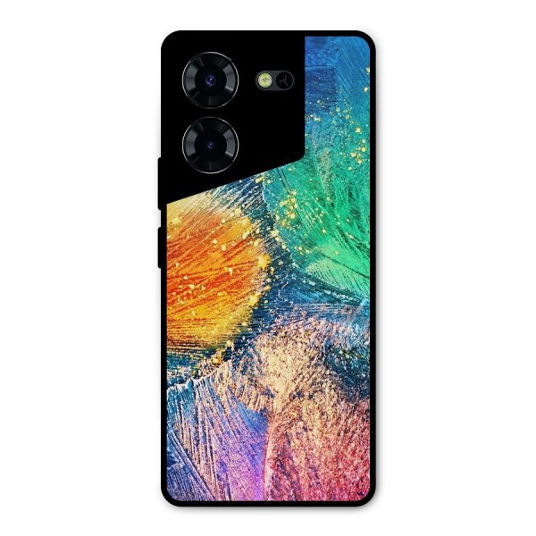 Colorful Leafs Vibrant Metal Back Case for Tecno Pova 5 Pro 5G