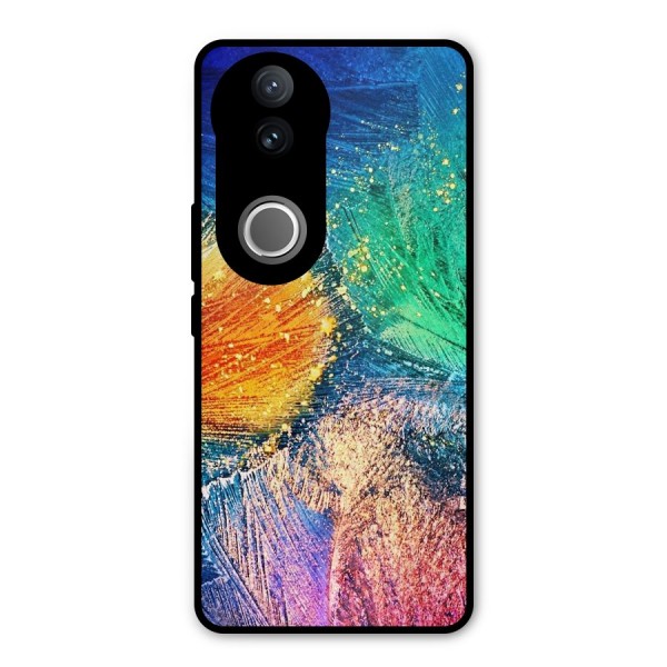 Colorful Leafs Vibrant Metal Back Case for Vivo V50e