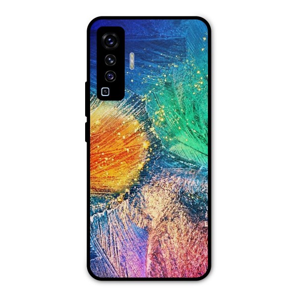 Colorful Leafs Vibrant Metal Back Case for Vivo X50