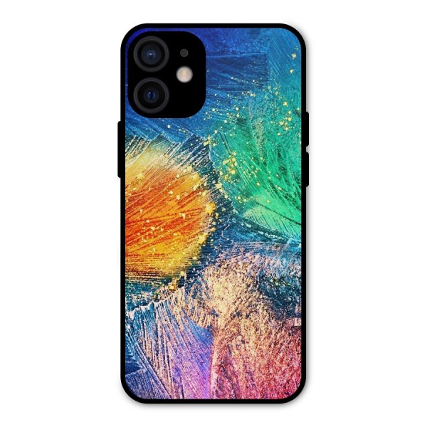 Colorful Leafs Vibrant Metal Back Case for iPhone 12 Mini