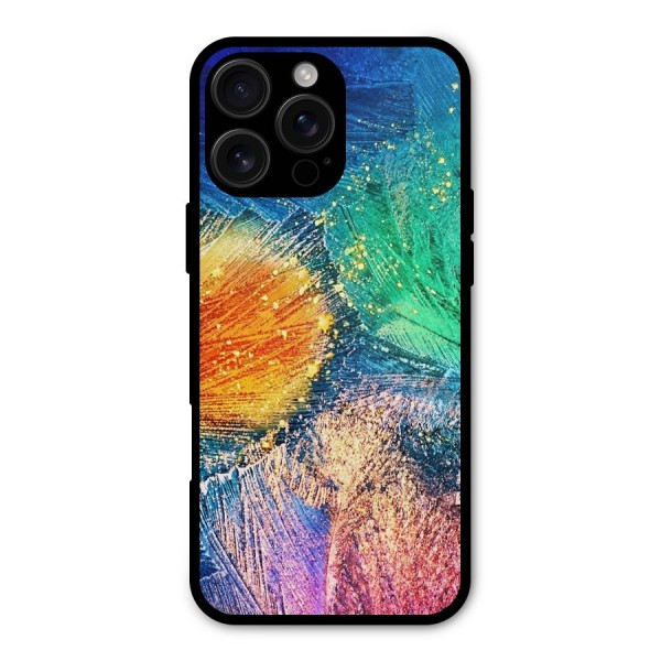Colorful Leafs Vibrant Metal Back Case for iPhone 16 Pro Max