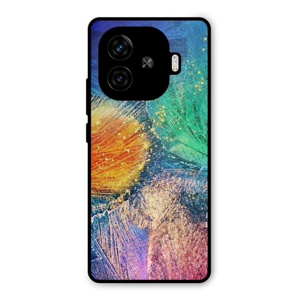 Colorful Leafs Vibrant Metal Back Case for iQOO Z9 Turbo