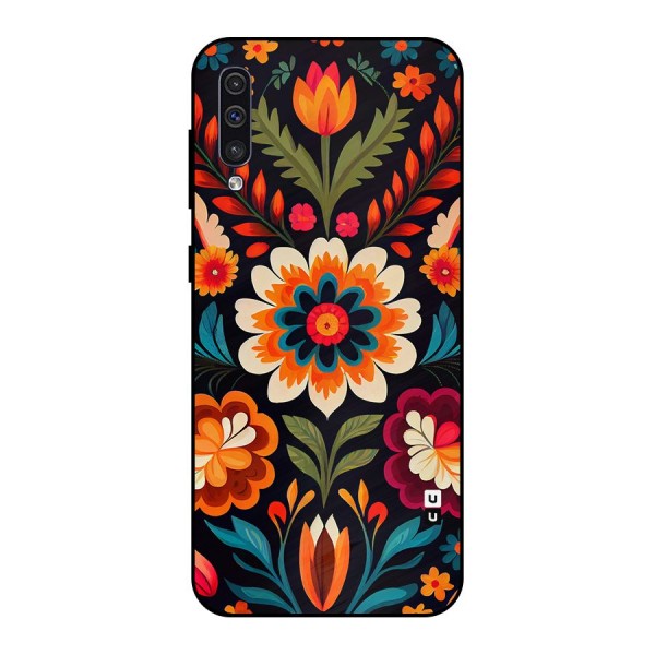 Colorful Mexican Floral Pattern Metal Back Case for Galaxy A50