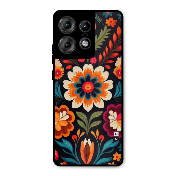 Colorful Mexican Floral Pattern Metal Back Case for Motorola Edge 50 Pro