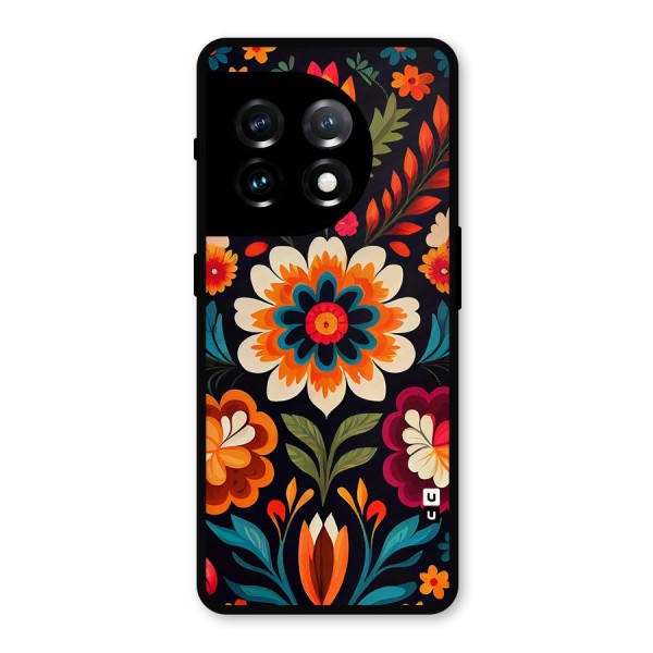 Colorful Mexican Floral Pattern Metal Back Case for OnePlus 11
