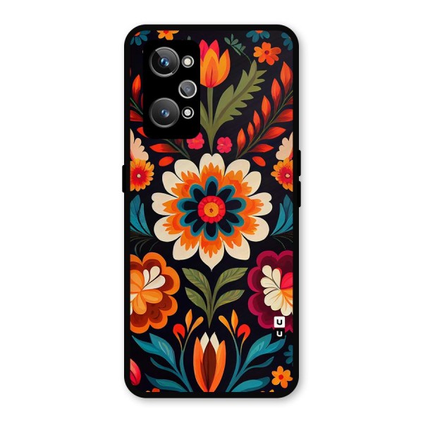 Colorful Mexican Floral Pattern Metal Back Case for Realme GT Neo 3T