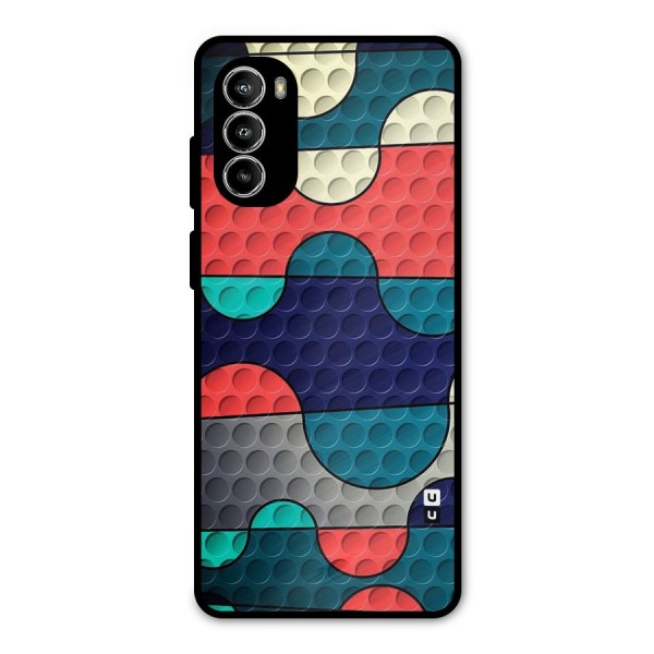 Colorful Puzzle Design Metal Back Case for Moto G52