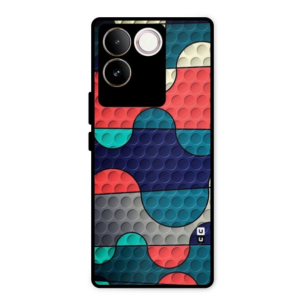 Colorful Puzzle Design Metal Back Case for iQOO Z7 Pro