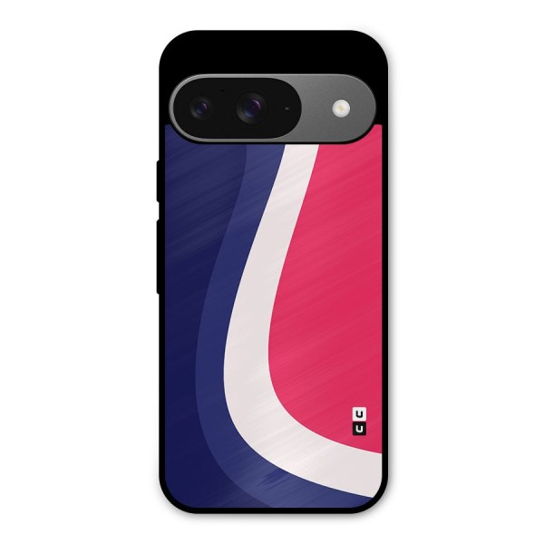 Colorful Wavy Print Metal Back Case for Google Pixel 9