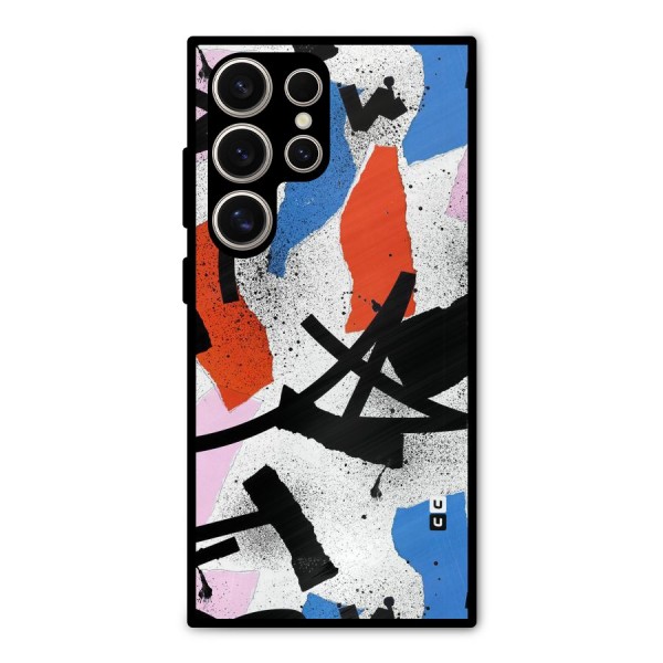 Coloured Abstract Art Metal Back Case for Galaxy S24 Ultra
