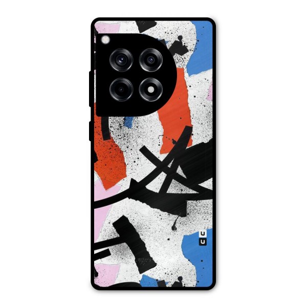 Coloured Abstract Art Metal Back Case for OnePlus 12R