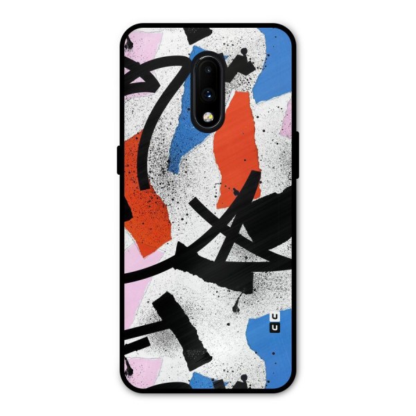 Coloured Abstract Art Metal Back Case for OnePlus 7
