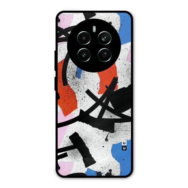 Coloured Abstract Art Metal Back Case for Realme 12 Plus