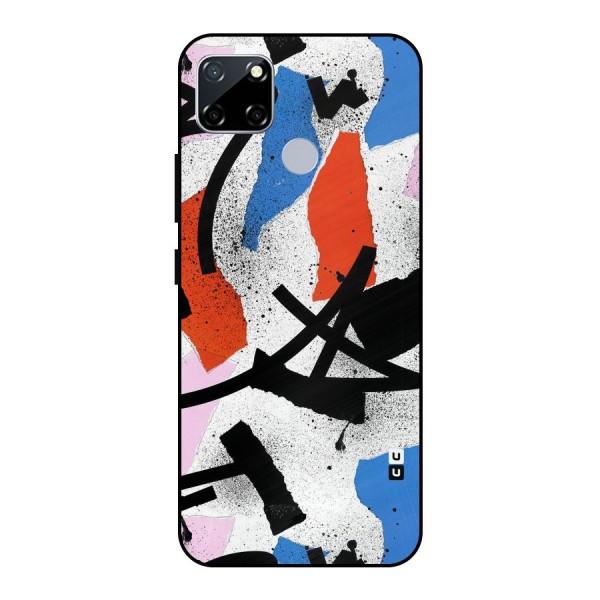 Coloured Abstract Art Metal Back Case for Realme Narzo 30A