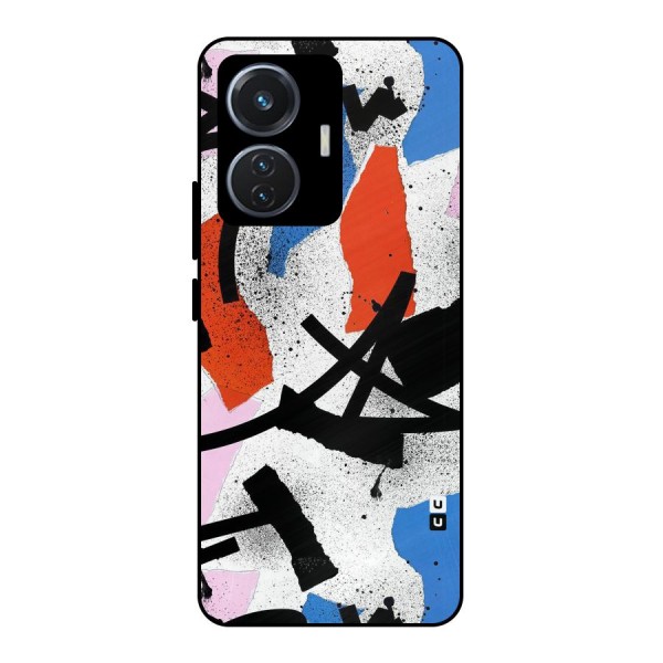 Coloured Abstract Art Metal Back Case for iQOO Z6 44W