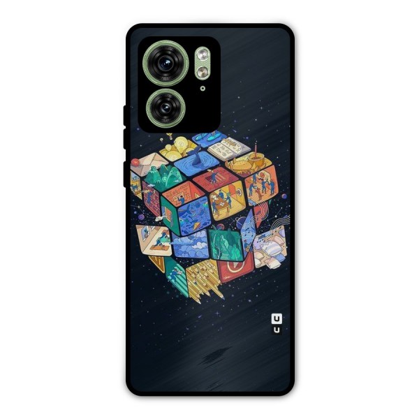Coloured Rubic Metal Back Case for Motorola Edge 40 5G