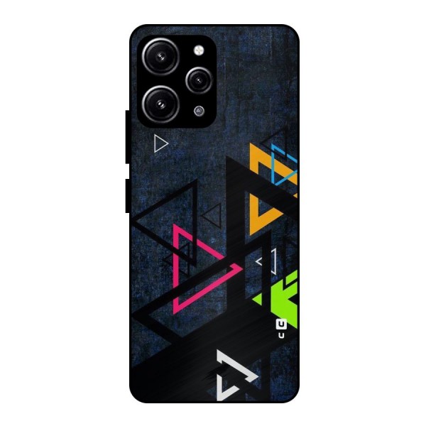 Coloured Triangles Glass Back Case for Redmi 12 4G