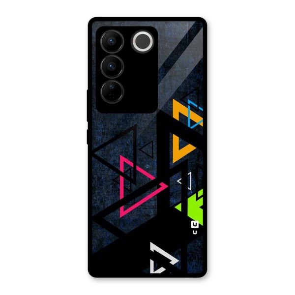 Coloured Triangles Glass Back Case for Vivo V27 Pro