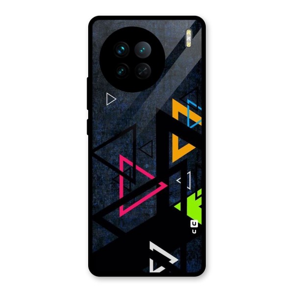 Coloured Triangles Glass Back Case for Vivo X90