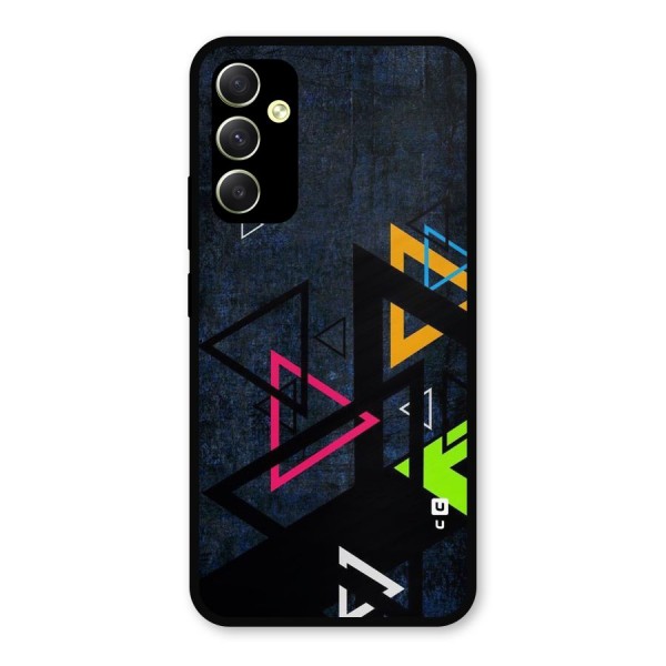 Coloured Triangles Metal Back Case for Galaxy A34