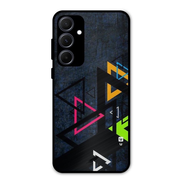 Coloured Triangles Metal Back Case for Galaxy A35