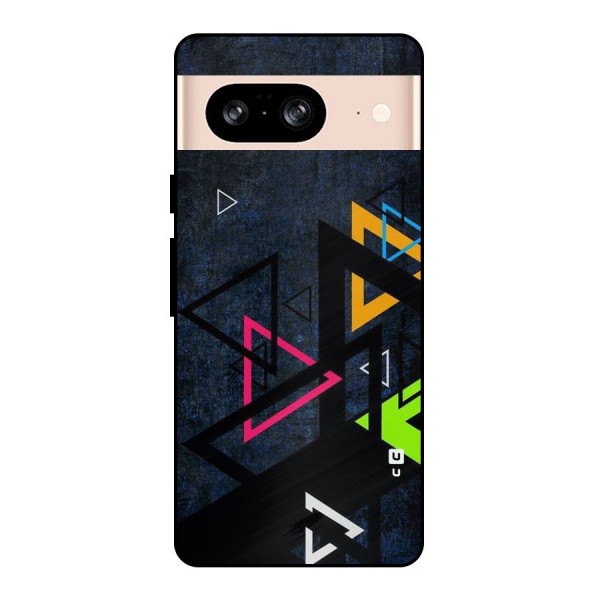 Coloured Triangles Metal Back Case for Google Pixel 8