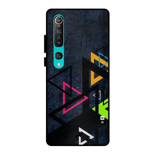 Coloured Triangles Metal Back Case for Mi 10