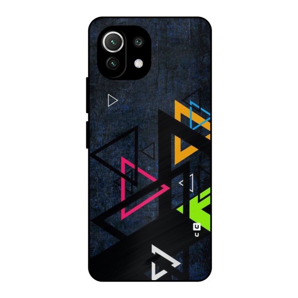 Coloured Triangles Metal Back Case for Mi 11 Lite