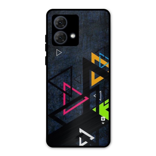 Coloured Triangles Metal Back Case for Moto G84