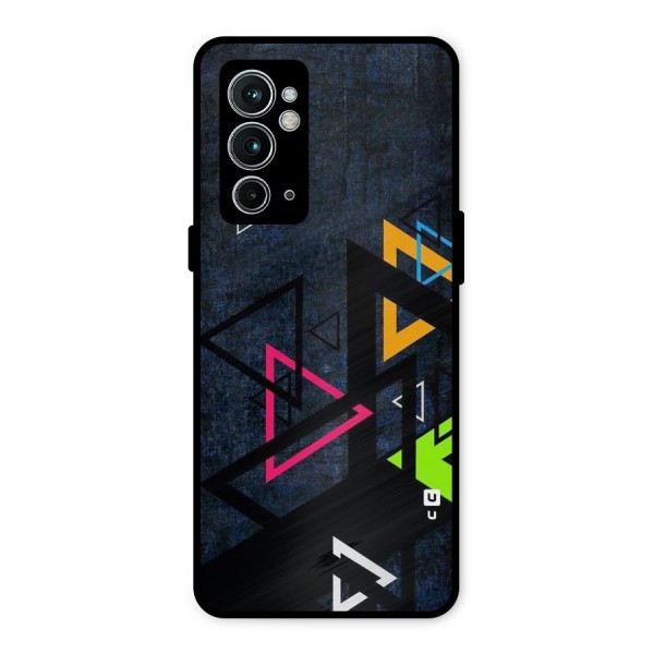 Coloured Triangles Metal Back Case for OnePlus 9RT 5G
