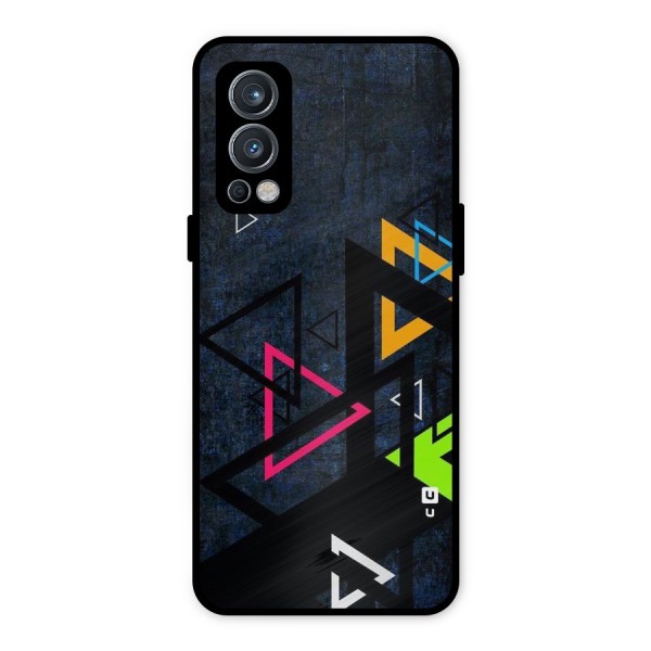 Coloured Triangles Metal Back Case for OnePlus Nord 2 5G