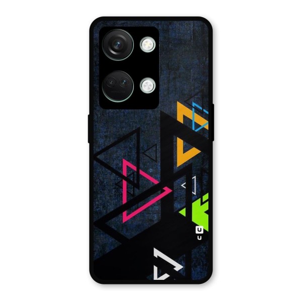 Coloured Triangles Metal Back Case for OnePlus Nord 3