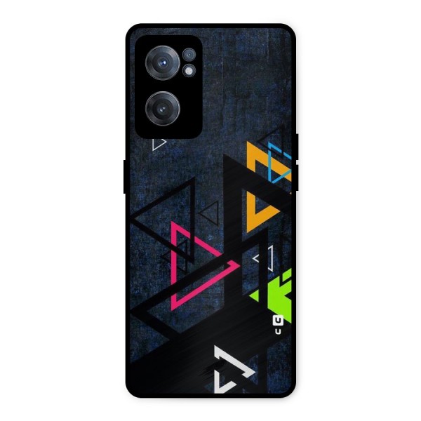 Coloured Triangles Metal Back Case for OnePlus Nord CE 2 5G