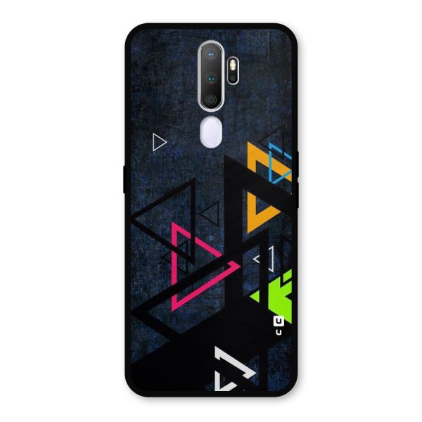 Coloured Triangles Metal Back Case for Oppo A5 (2020)