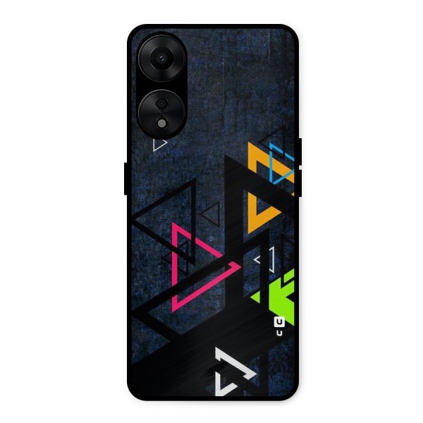 Coloured Triangles Metal Back Case for Oppo A78 5G