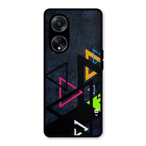 Coloured Triangles Metal Back Case for Oppo F23