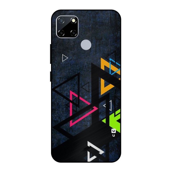 Coloured Triangles Metal Back Case for Realme Narzo 30A
