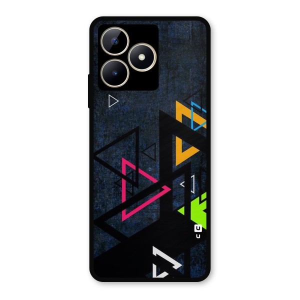Coloured Triangles Metal Back Case for Realme Narzo N53