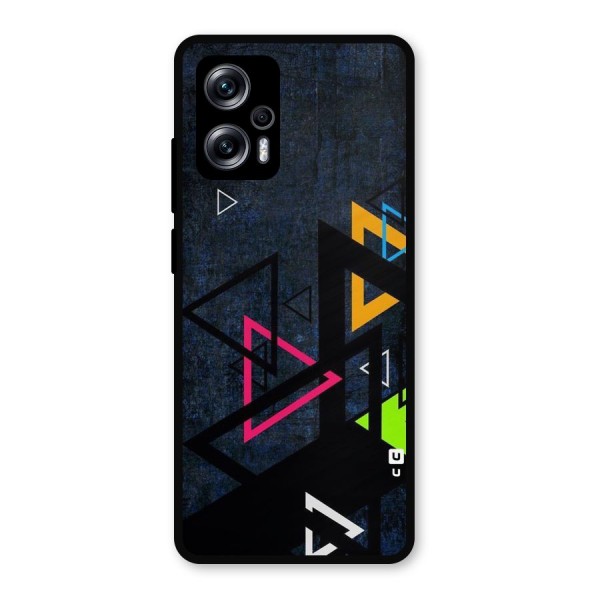 Coloured Triangles Metal Back Case for Redmi K50i