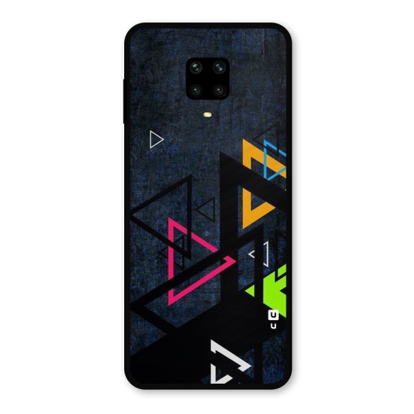 Coloured Triangles Metal Back Case for Redmi Note 9 Pro Max