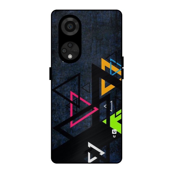 Coloured Triangles Metal Back Case for Reno8 T 5G