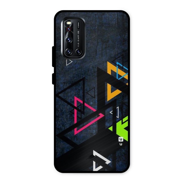 Coloured Triangles Metal Back Case for Vivo V19
