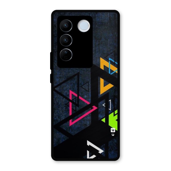 Coloured Triangles Metal Back Case for Vivo V27