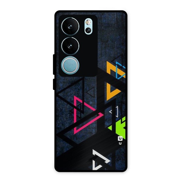 Coloured Triangles Metal Back Case for Vivo V29 Pro