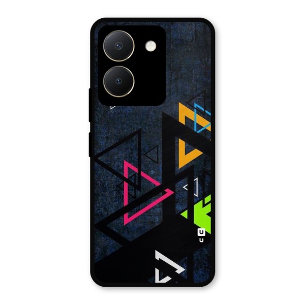 Coloured Triangles Metal Back Case for Vivo Y36