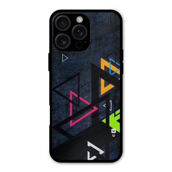 Coloured Triangles Metal Back Case for iPhone 16 Pro Max