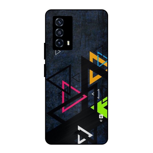 Coloured Triangles Metal Back Case for iQOO Z5