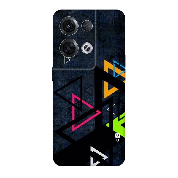 Coloured Triangles Original Polycarbonate Back Case for Oppo Reno8 Pro 5G