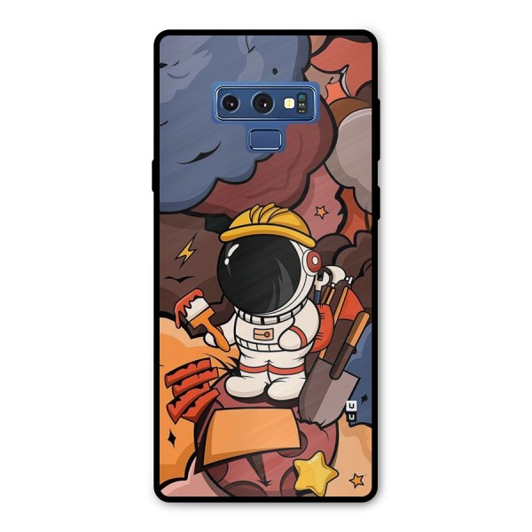 Comic Space Astronaut Metal Back Case for Galaxy Note 9